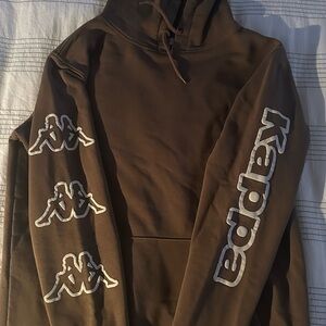 Kappa Brown Hoodie with White Sleeve Logos. Sz S . Unisex.